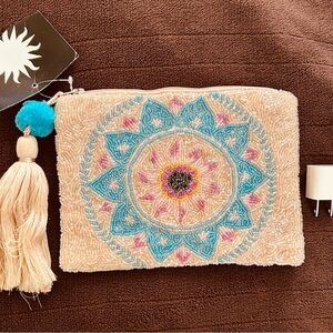 Smithsonian Beaded Clutch with Tassel